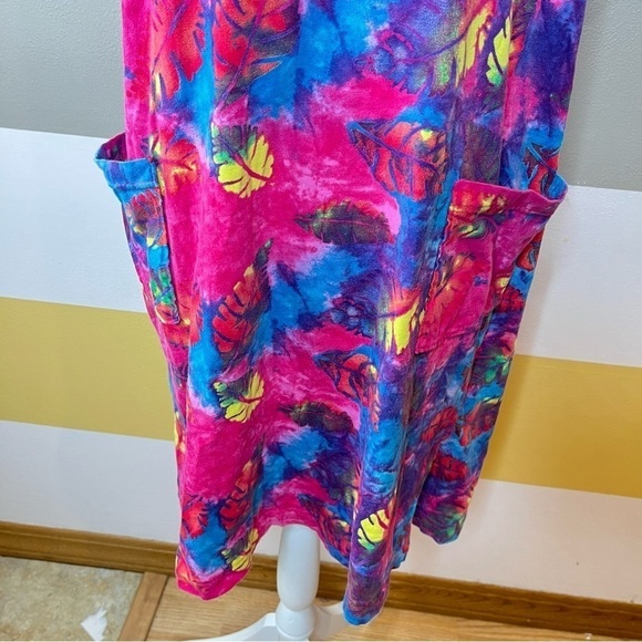 INGEAR Resort Vintage 90s Pink Tropical Floral Hawaiian Vacation Dress Size 1X - Picture 9 of 12
